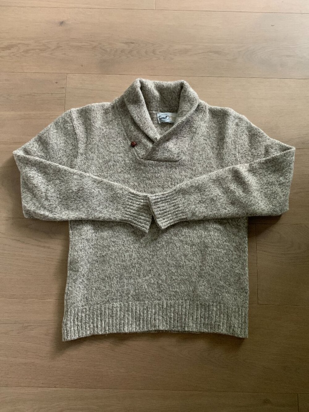 Vintage 70s Winona Knits Wool Sweater Oatmeal Flecked Minnesota Made Heritage